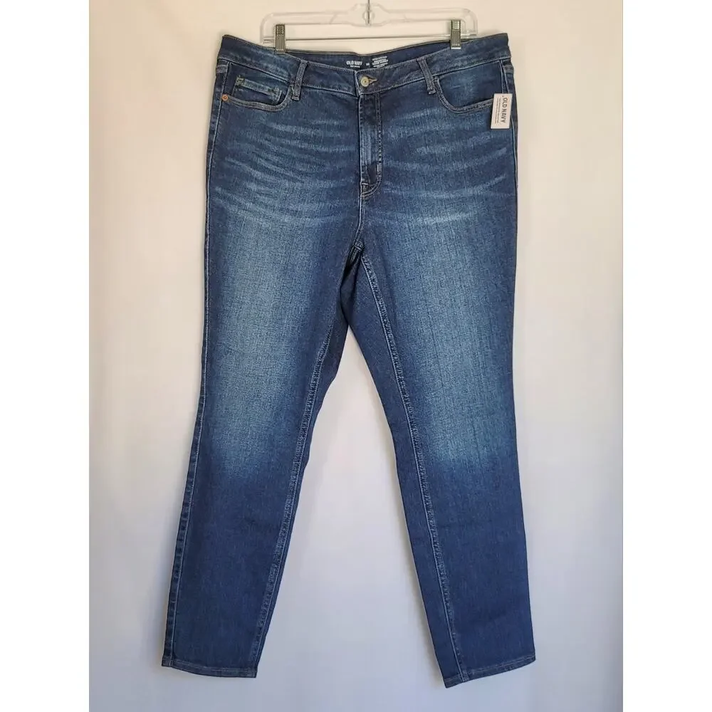 NWT Old Navy 360 Stretch Extra High-Rise Rockstar Super Skinny Denim Jeans Sz 20